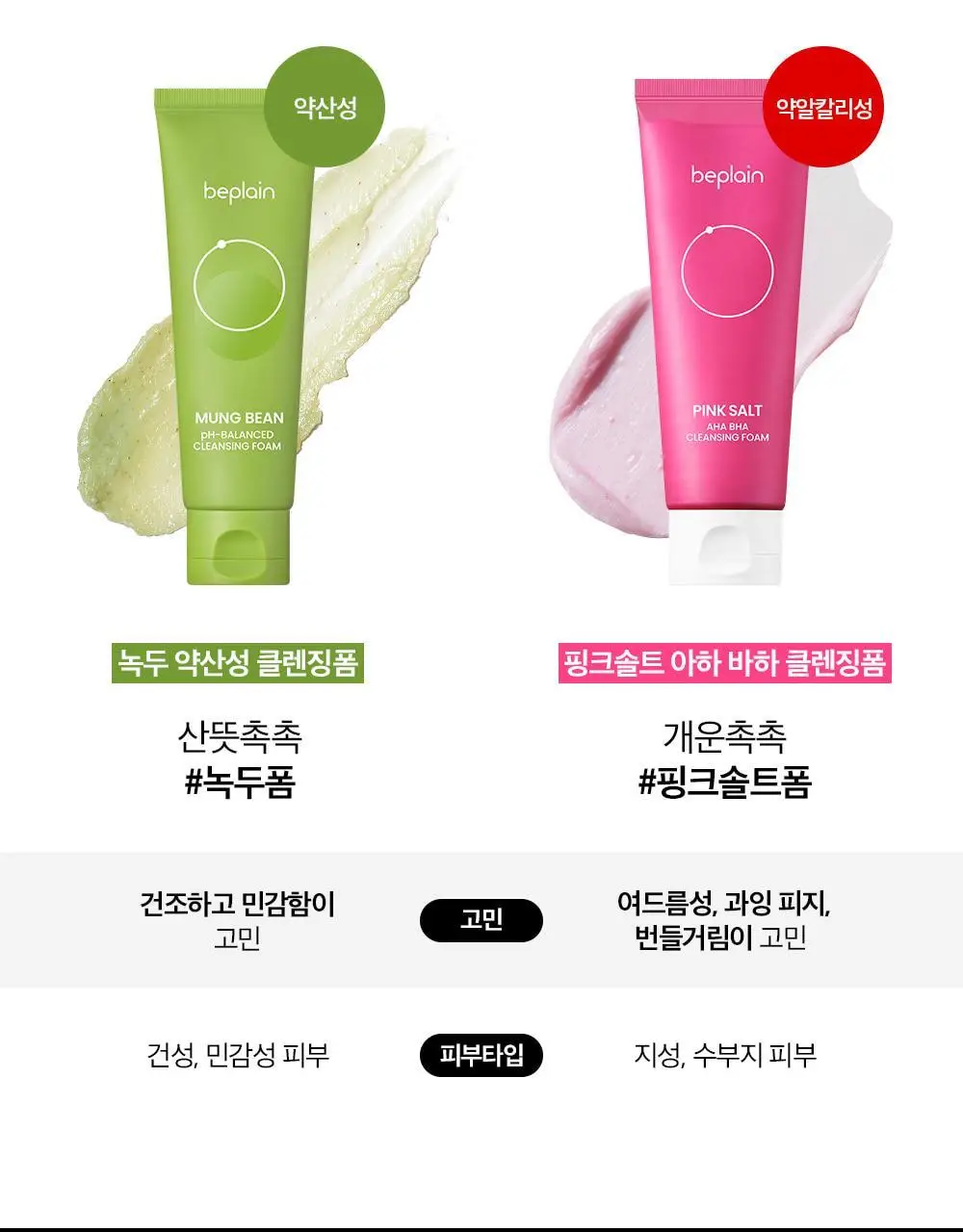 [여행용/소용량]비플레인 녹두 약산성 클렌징폼 40ml 상세페이지 52